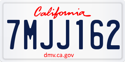 CA license plate 7MJJ162