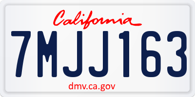 CA license plate 7MJJ163
