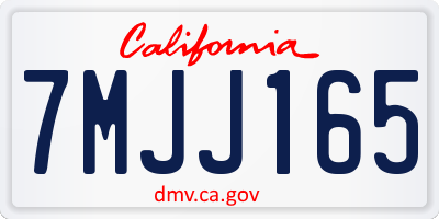 CA license plate 7MJJ165