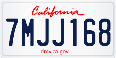 CA license plate 7MJJ168