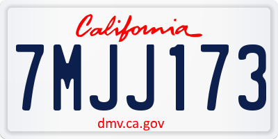 CA license plate 7MJJ173