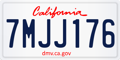 CA license plate 7MJJ176