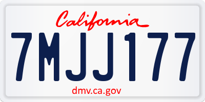 CA license plate 7MJJ177