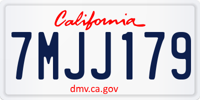 CA license plate 7MJJ179