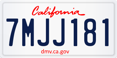 CA license plate 7MJJ181