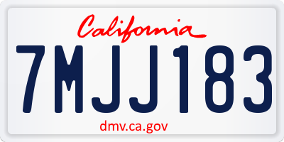 CA license plate 7MJJ183