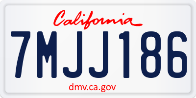 CA license plate 7MJJ186