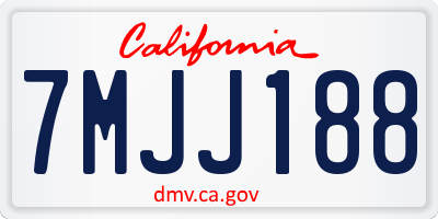 CA license plate 7MJJ188