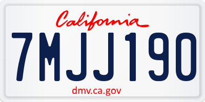 CA license plate 7MJJ190