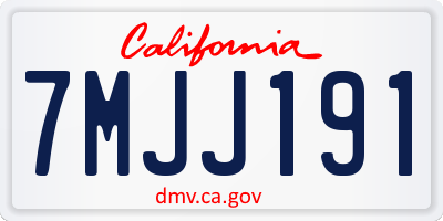 CA license plate 7MJJ191