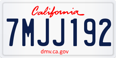 CA license plate 7MJJ192