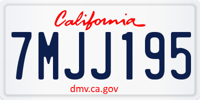 CA license plate 7MJJ195