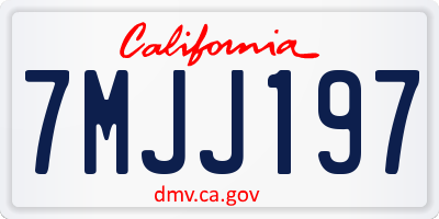 CA license plate 7MJJ197