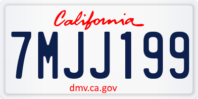 CA license plate 7MJJ199