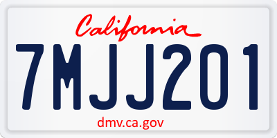 CA license plate 7MJJ201