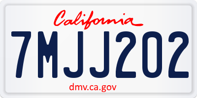 CA license plate 7MJJ202