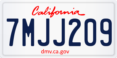 CA license plate 7MJJ209