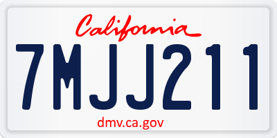 CA license plate 7MJJ211