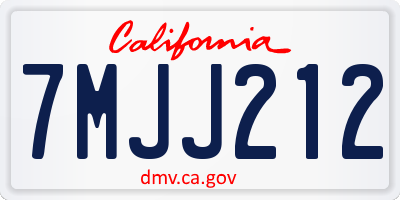 CA license plate 7MJJ212