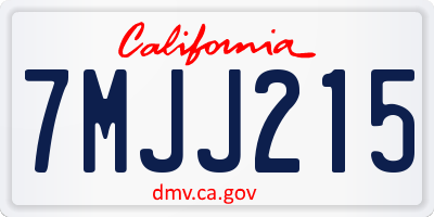 CA license plate 7MJJ215