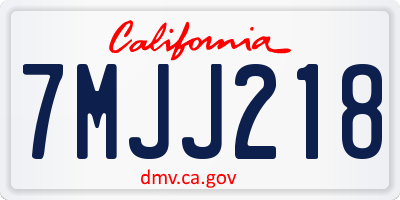 CA license plate 7MJJ218