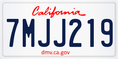 CA license plate 7MJJ219