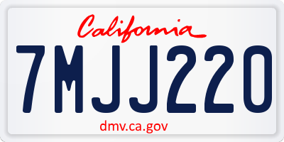 CA license plate 7MJJ220