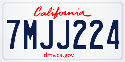 CA license plate 7MJJ224