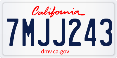 CA license plate 7MJJ243