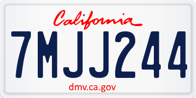 CA license plate 7MJJ244