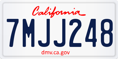 CA license plate 7MJJ248