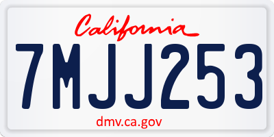 CA license plate 7MJJ253