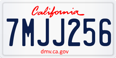 CA license plate 7MJJ256