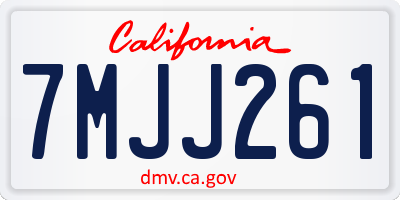 CA license plate 7MJJ261