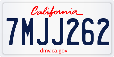 CA license plate 7MJJ262