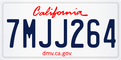 CA license plate 7MJJ264