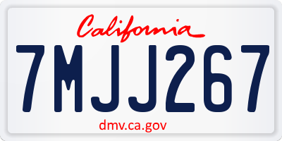 CA license plate 7MJJ267