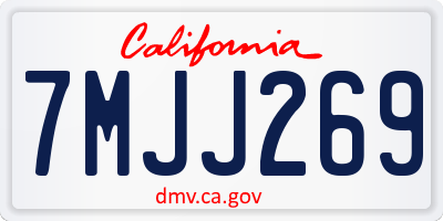 CA license plate 7MJJ269