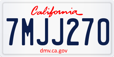 CA license plate 7MJJ270