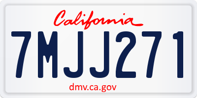 CA license plate 7MJJ271