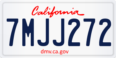CA license plate 7MJJ272