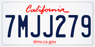 CA license plate 7MJJ279