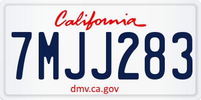 CA license plate 7MJJ283