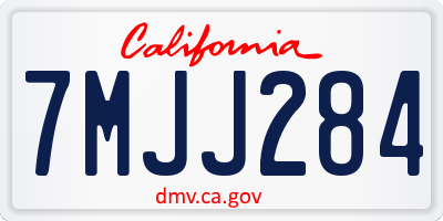 CA license plate 7MJJ284