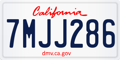 CA license plate 7MJJ286