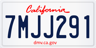 CA license plate 7MJJ291