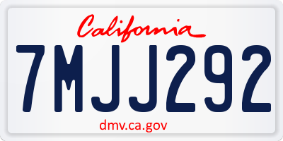 CA license plate 7MJJ292