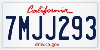 CA license plate 7MJJ293