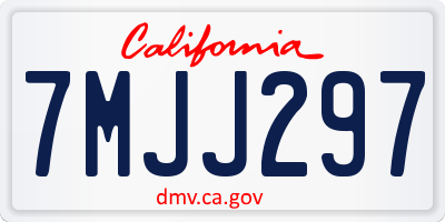 CA license plate 7MJJ297