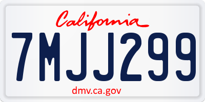 CA license plate 7MJJ299